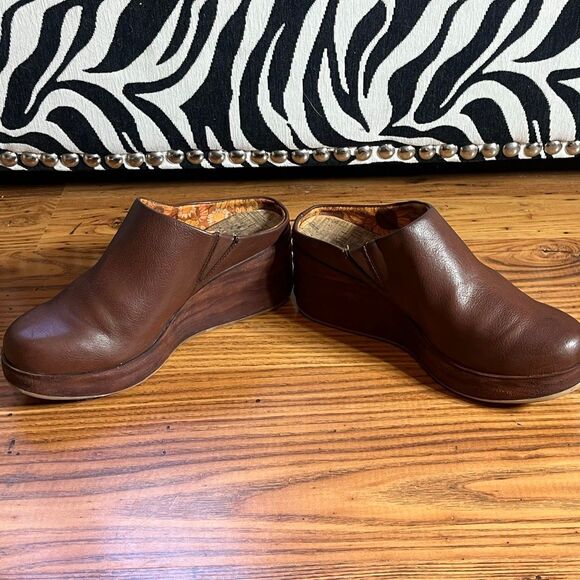 Korks Brown Mallory Clogs Mules Platform Shoes Sz 9 Boho Preowned - Picture 3 of 10